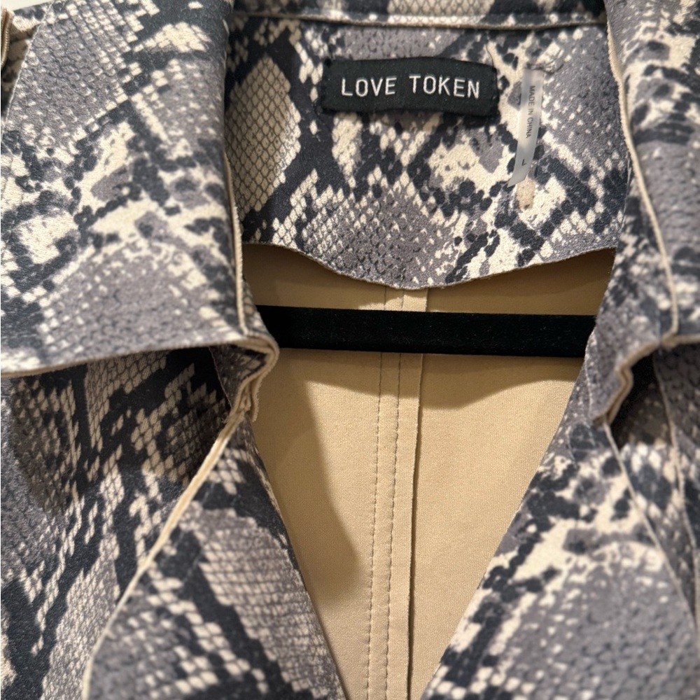 Love Token Snakeskin print faux Suede jacket - Picture 5 of 8